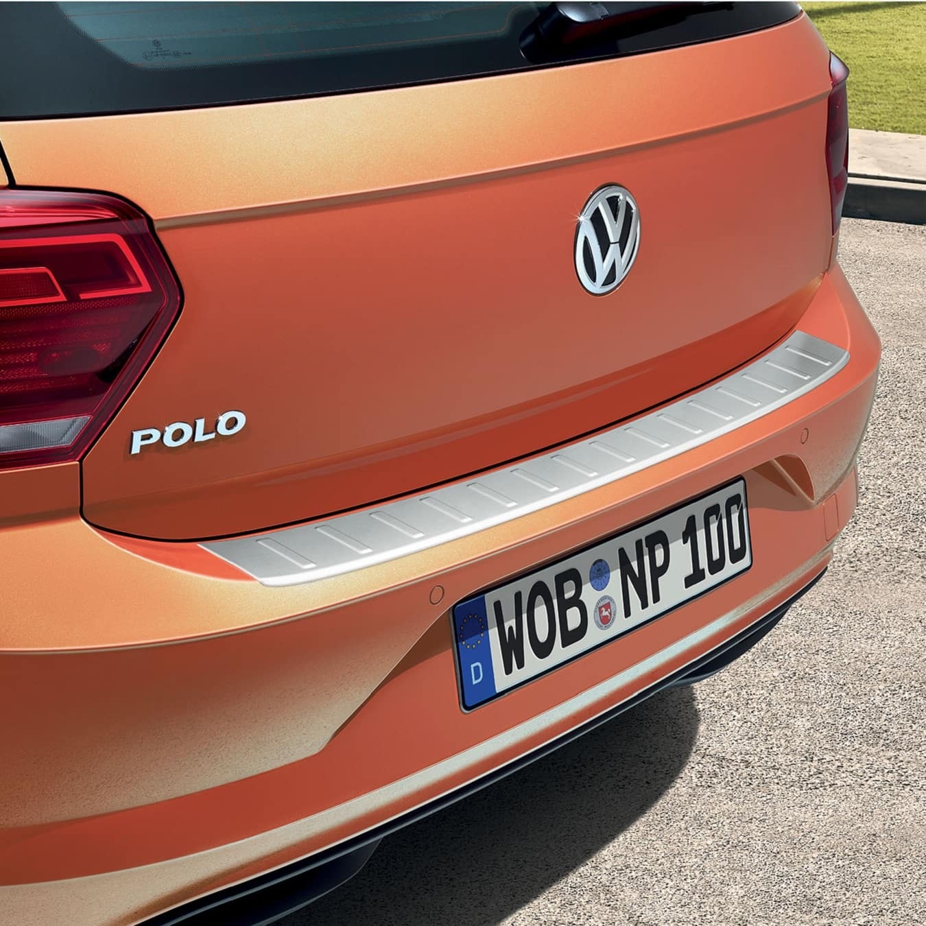 Protection de seuil de chargement effet inox pour Polo