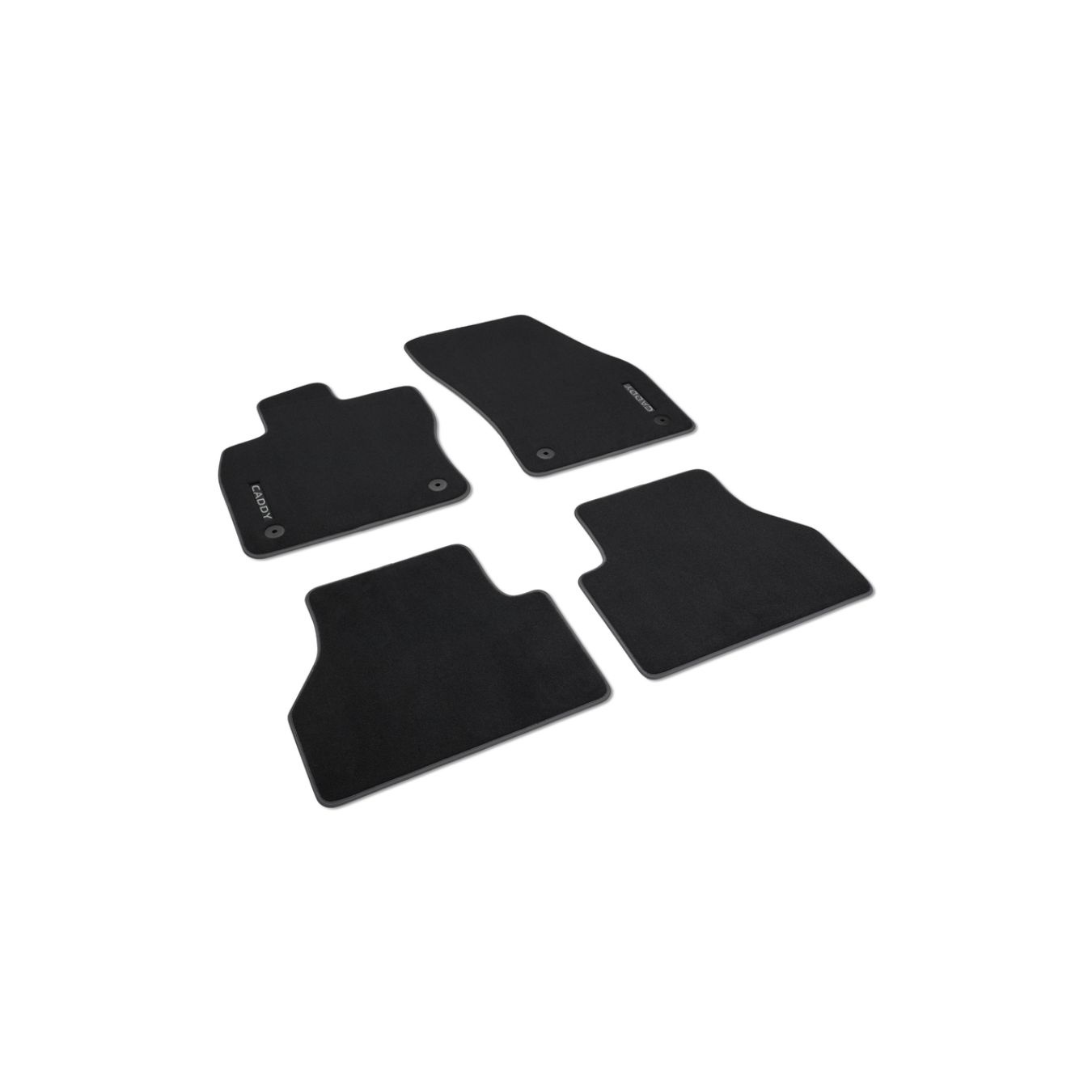 Tapis de sol textiles avant et arrière, noir/gris, premium pour Caddy 5