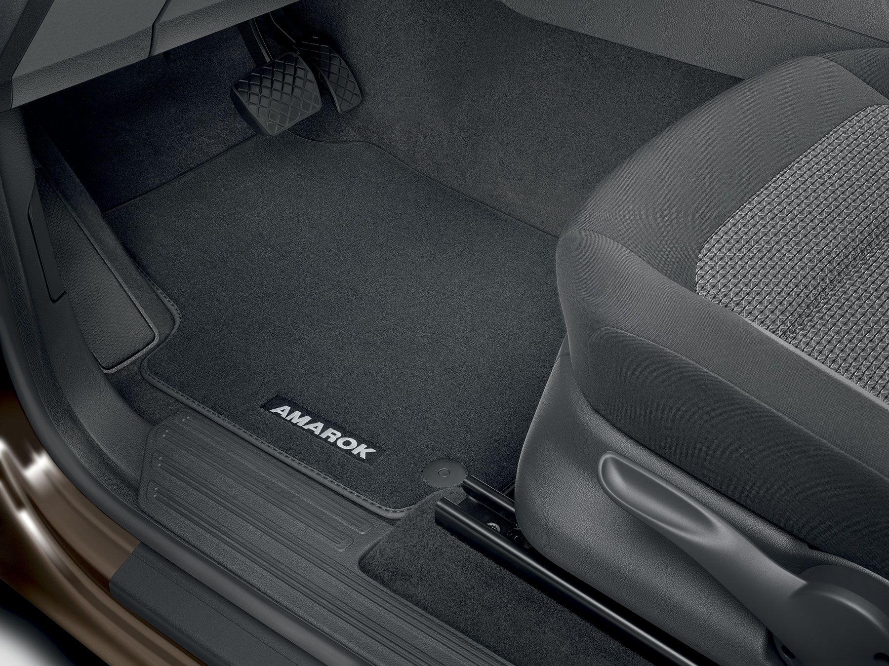 Jeu de 2 tapis textile « premium » noir, avant Amarok