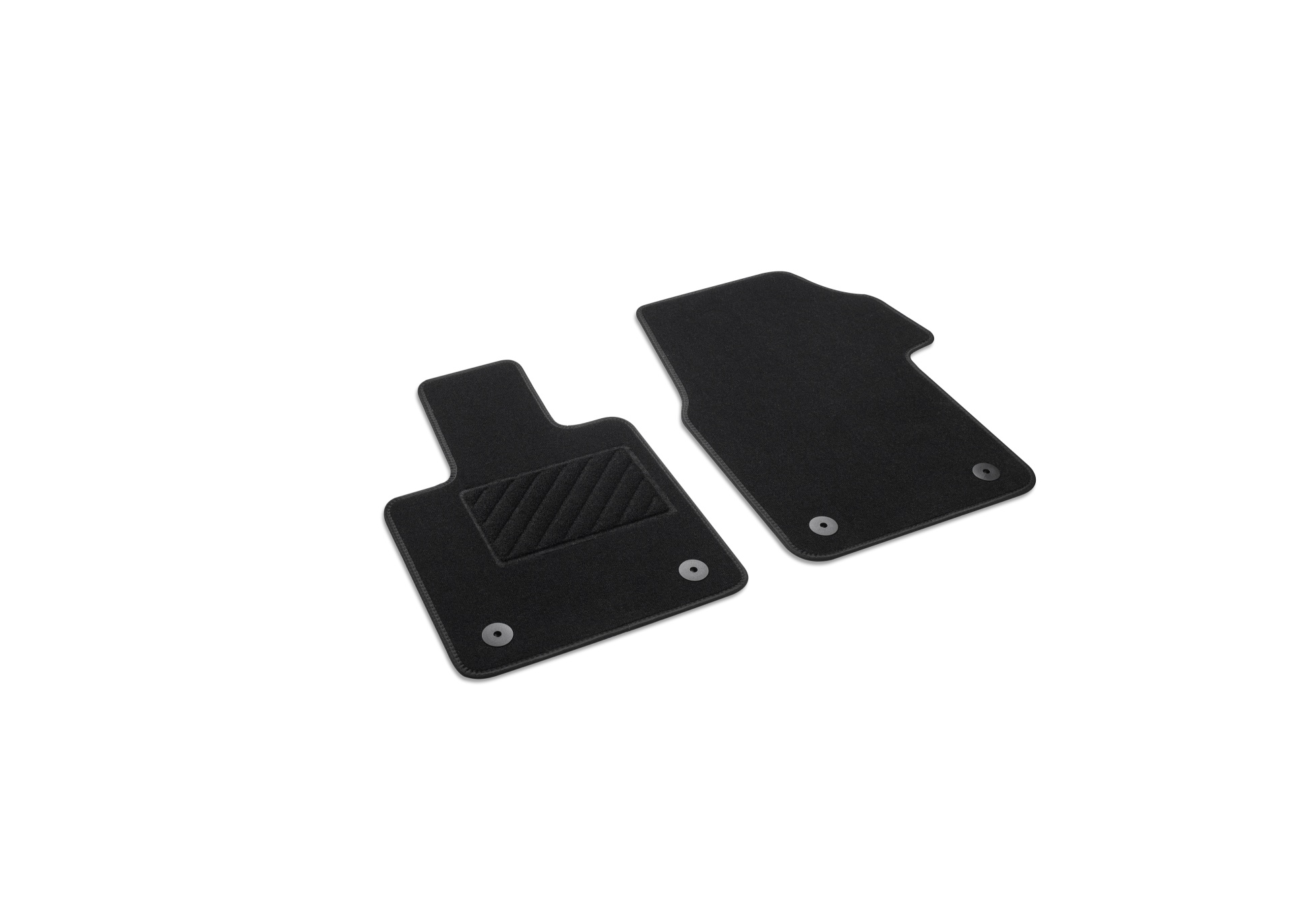 Tapis de sol tous temps avant, en 2 parties, noir